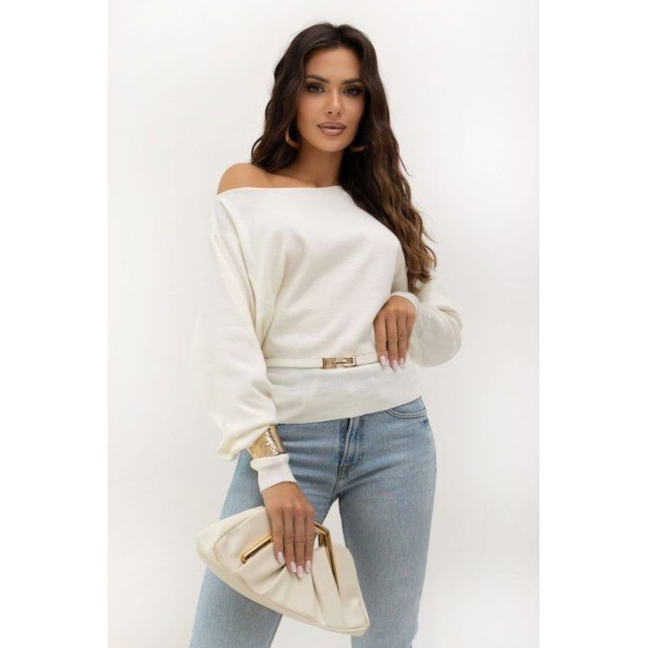 Balta laisvo kirpimo palaidinė Italy Moda