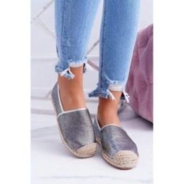 Moteriškos espadrilės su ažūriniu viršumi Lu Boo Kimchi, sidabrinės