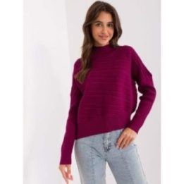 Moteriškas asimetriškas golfas Wool Fashion Italia, violetinis