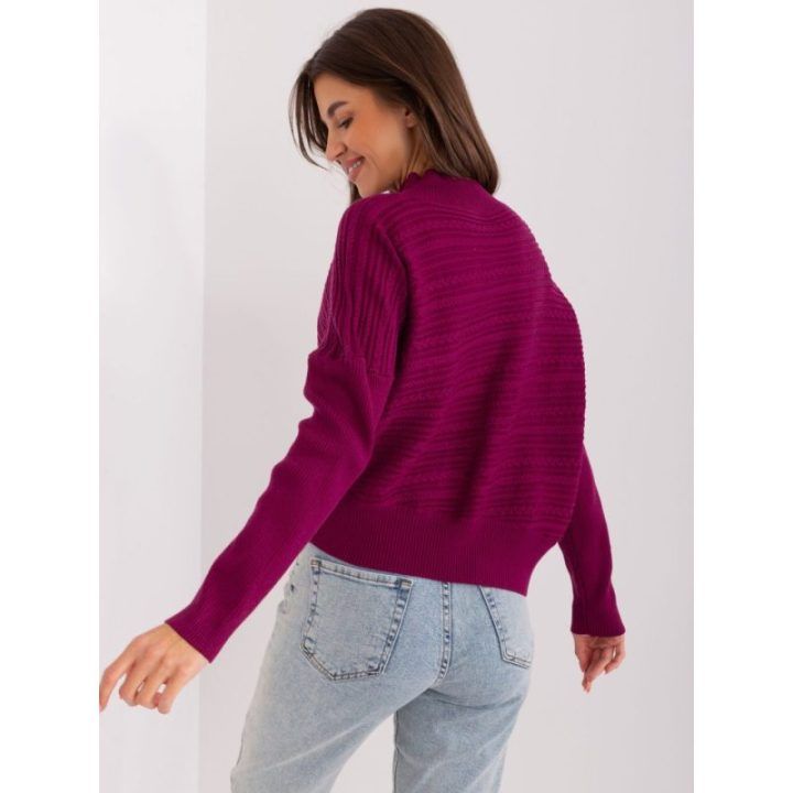 Moteriškas asimetriškas golfas Wool Fashion Italia, violetinis