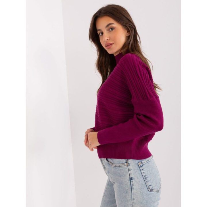 Moteriškas asimetriškas golfas Wool Fashion Italia, violetinis