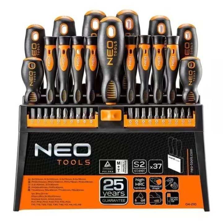 Atsuktuvų ir antgalių rinkinys NEO Tools, 37 vnt