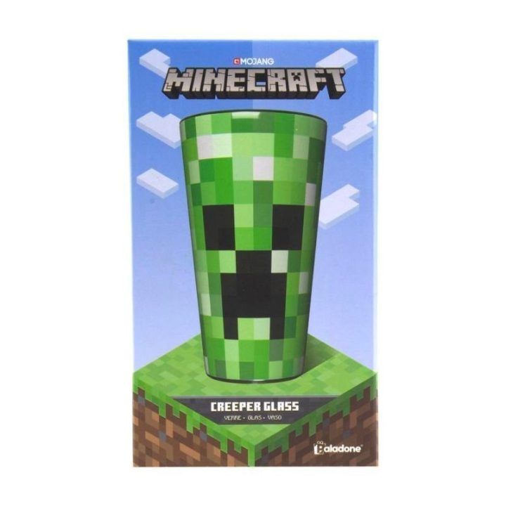 Stiklinė su Minecraft Creeper motyvu, 400 ml, žalia