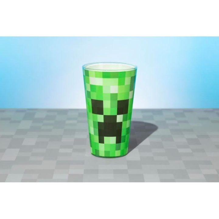 Stiklinė su Minecraft Creeper motyvu, 400 ml, žalia