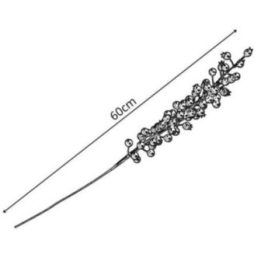 Kalėdinė dekoratyvinė šakelė su raudonais rutuliukais Saska Gift and Decor, 60 cm, raudona