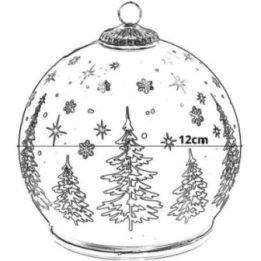 Besisukantis LED kalėdinis žaisliukas su eglučių motyvais Mica, 12 cm, raudonas