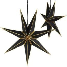 Popierinė kalėdinė žvaigždė su 7 spinduliais Saska Gift & Decor, 45 cm, juoda