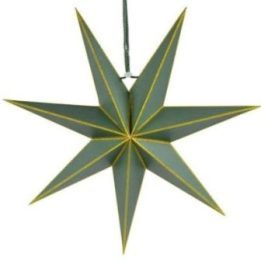 Popierinė kalėdinė žvaigždė su septyniais spinduliais Saska Gift & Decor, 56 cm, žalia