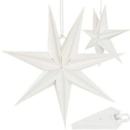 Popierinė kalėdinė žvaigždė su 7 spinduliais Saska Gift & Decor, 30 cm, balta