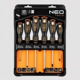 Precizinių atsuktuvų rinkinys su ergonomiška konstrukcija NEO Tools, 6 vnt