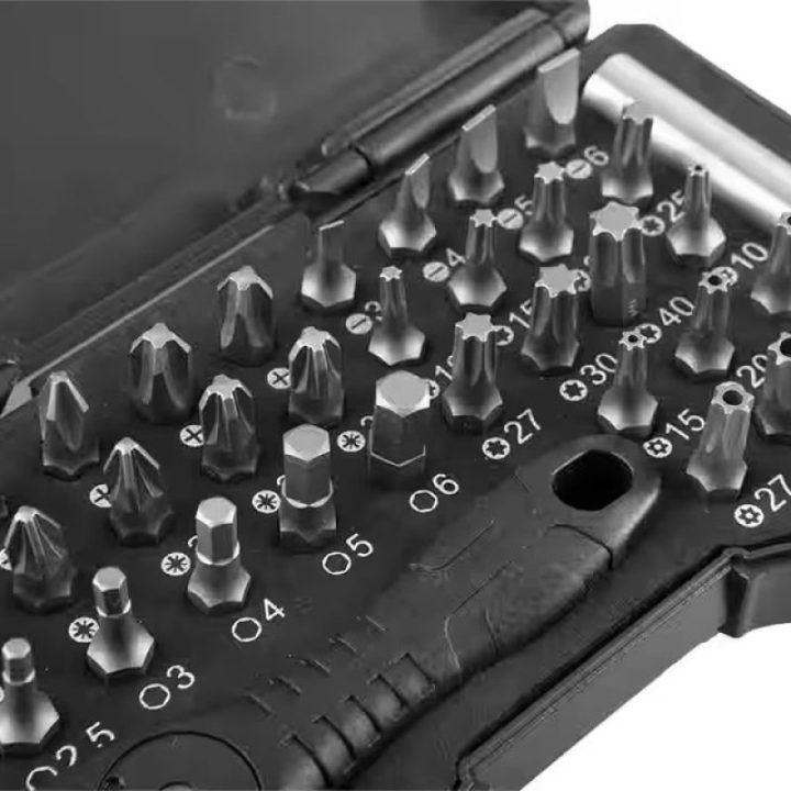 Atsuktuvų antgalių rinkinys su rankena NEO Tools, 38 vnt., juodas