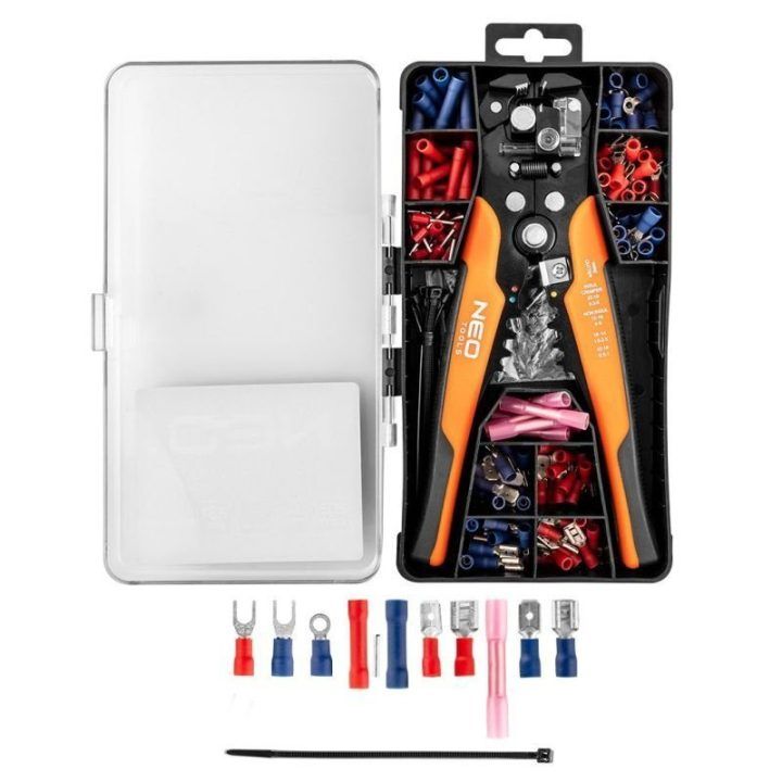 Automatinio izoliacijos nuėmiklio komplektas NEO Tools, 205 mm, 230 jungčių