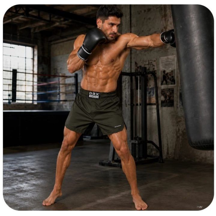 MMA šortai su trumpu kirpimu DBX Bushido COMBATWEAR V1, armijos žalios spalvos