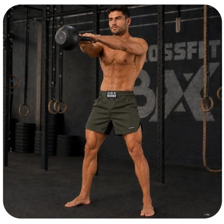 MMA šortai su trumpu kirpimu DBX Bushido COMBATWEAR V1, armijos žalios spalvos