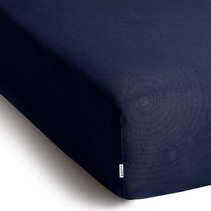 Paklodė su guma 100–120 × 200 cm, oranžinė ir tamsiai mėlyna