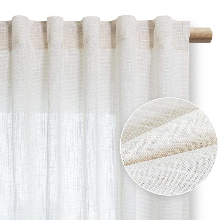 Užuolaida su klostėmis 140×250 cm iš viskozės kreminės spalvos