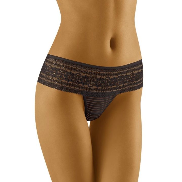 Nėriniuoti stringai Wolbar – juoda