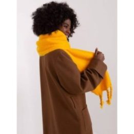 Moteriškas ilgas šalikas Wool Fashion Italia, apie 210 × 39 cm, tamsiai geltonas