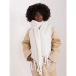 Moteriškas šalikas Wool Fashion Italia, apie 210 × 39 cm, baltas