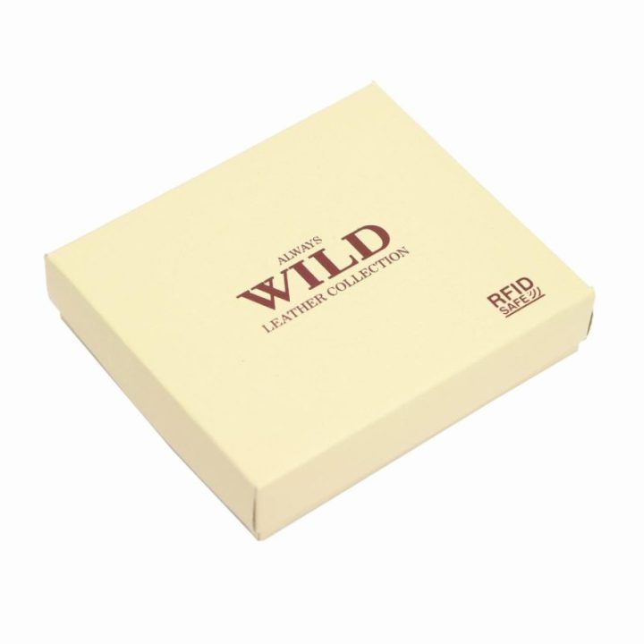 Vyriška natūralios odos piniginė Wild, 11 × 8,5 × 2,5 cm, juoda