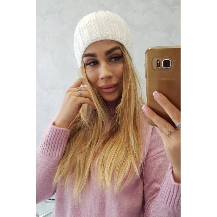 Moteriška žieminė kepurė su fliso pamušalu Ida, balta