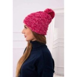 Moteriška žieminė kepurė su bumbulu ir fliso pamušalu Fiona, šviesiai purpurinė
