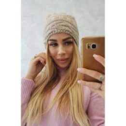 Moteriška žieminė kepurė su fliso pamušalu Edyta, universalaus dydžio, tamsiai violetinė