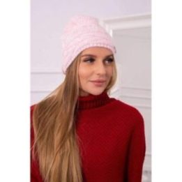 Moteriška žieminė kepurė su fliso pamušalu Edyta, pudros rožinė