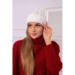 Moteriška žieminė kepurė su atlenkiamu kraštu Ariana, kreminė