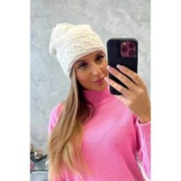 Moteriška žieminė kepurė Aniela, kreminė
