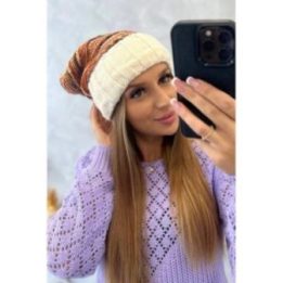 Moteriška žieminė kepurė universalaus dydžio Feba, kreminė