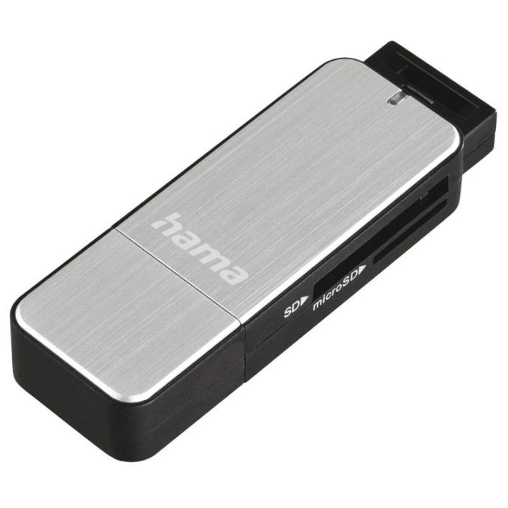Aliuminio korpuso atminties kortelių skaitytuvas su USB 3.0 jungtimi Hama