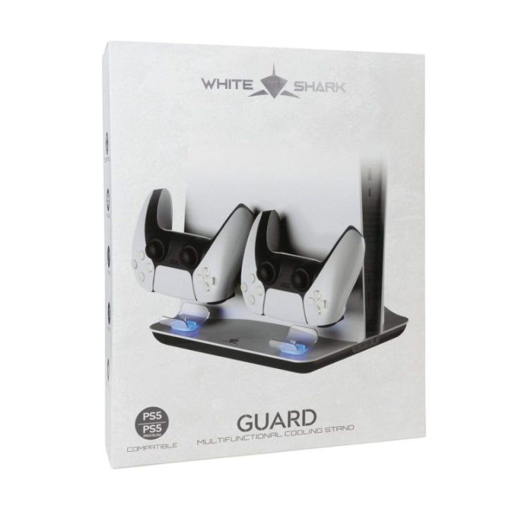 PS5 konsolės aušinimo stovas su įkrovimo stotele White Shark Guard-2