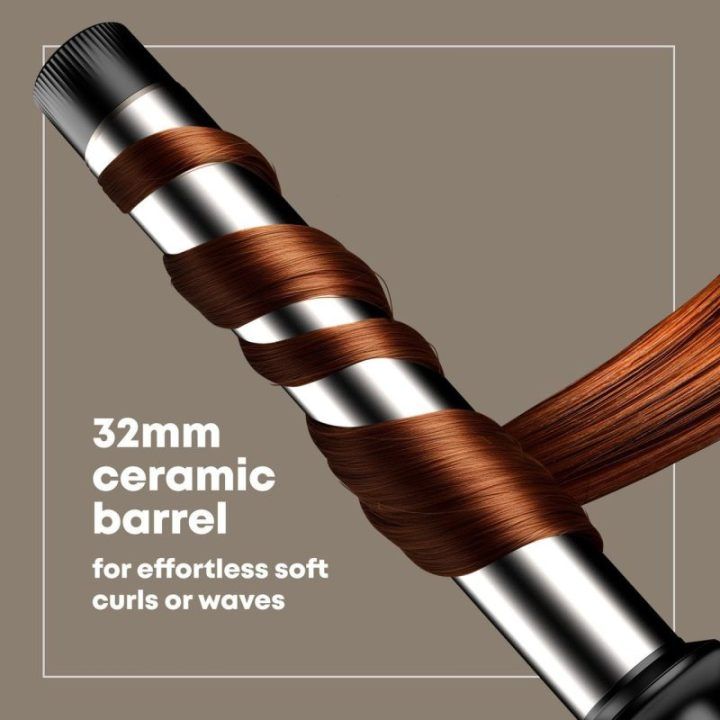 Garbanojimo žnyplės su 32 mm keraminiu vamzdeliu Revamp Effortless Curls, 3 m