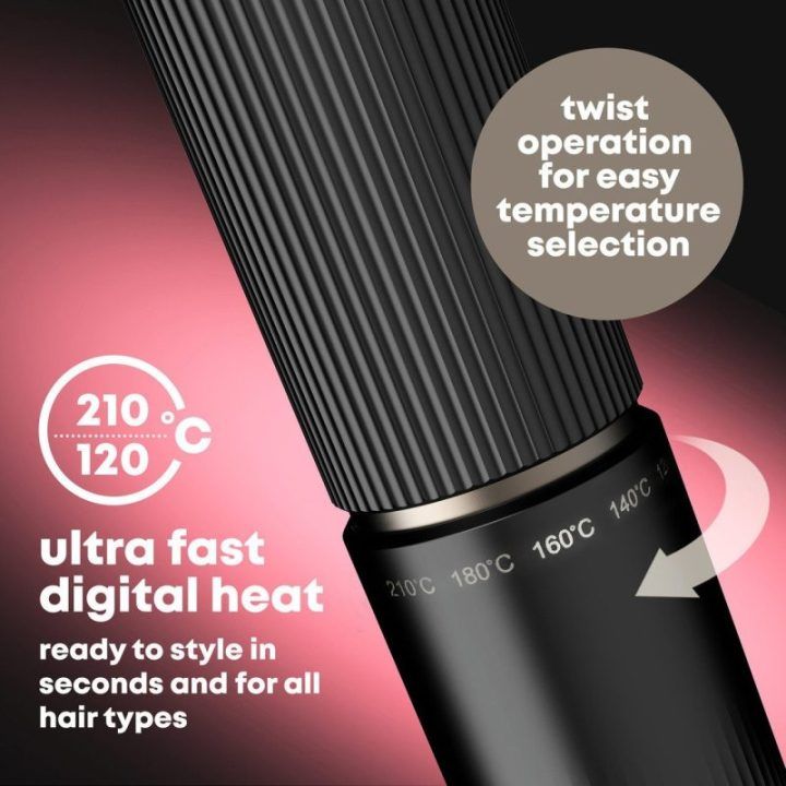 Garbanojimo žnyplės su 32 mm keraminiu vamzdeliu Revamp Effortless Curls, 3 m