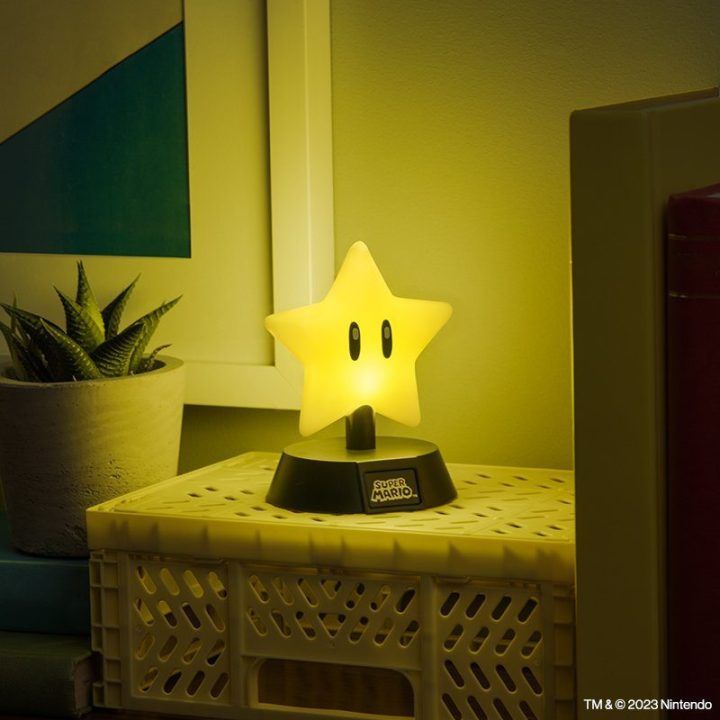Dekoratyvinis LED šviestuvas Super Mario Super Star Paladone, 10 cm