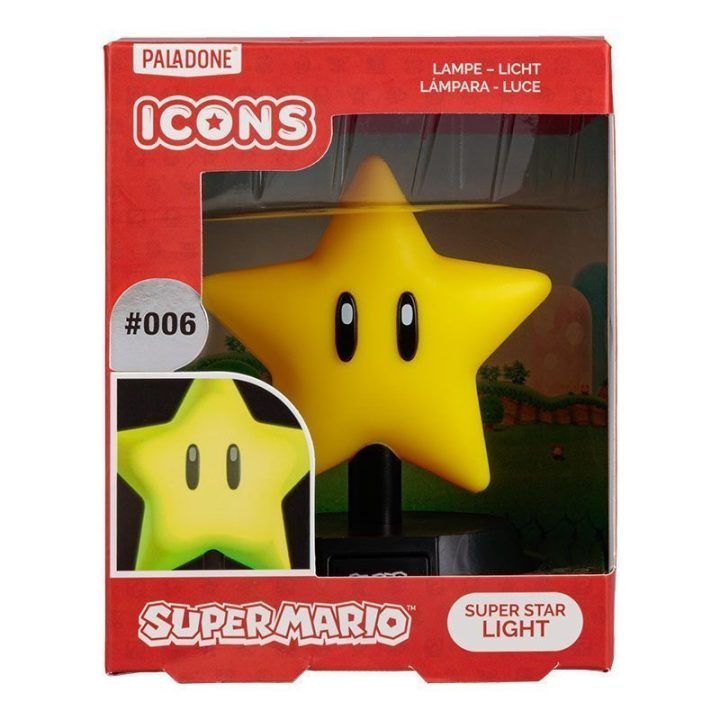 Dekoratyvinis LED šviestuvas Super Mario Super Star Paladone, 10 cm
