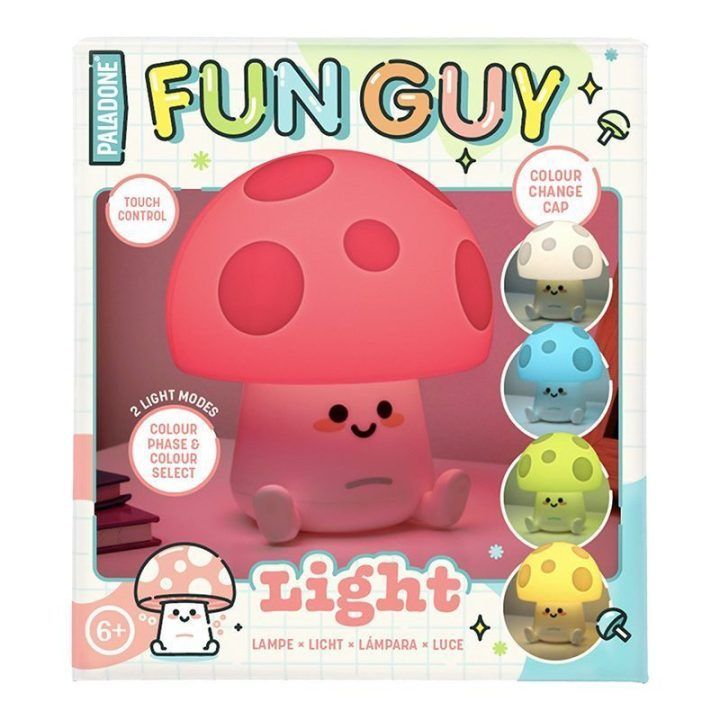 Grybo formos dekoratyvinis LED šviestuvas Paladone Fun Guy, 15 cm