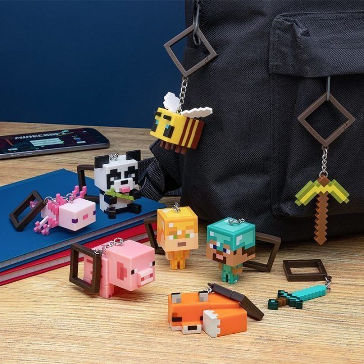 Kuprinės pakabukų rinkinys Minecraft Paladone Backpack Buddies Series 2, 24 vnt