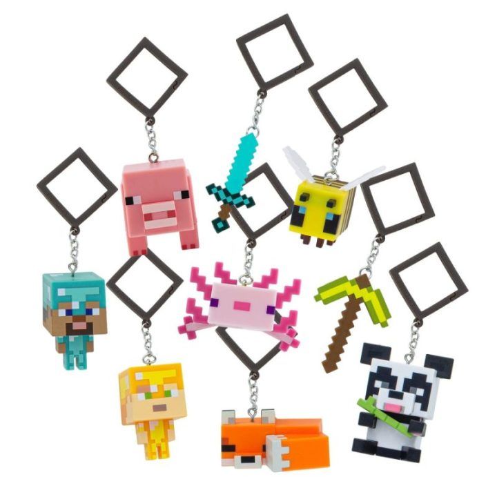 Kuprinės pakabukų rinkinys Minecraft Paladone Backpack Buddies Series 2, 24 vnt