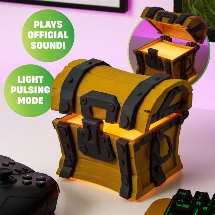Dekoratyvinis LED šviestuvas Fortnite skrynios formos Paladone, 14,4 cm