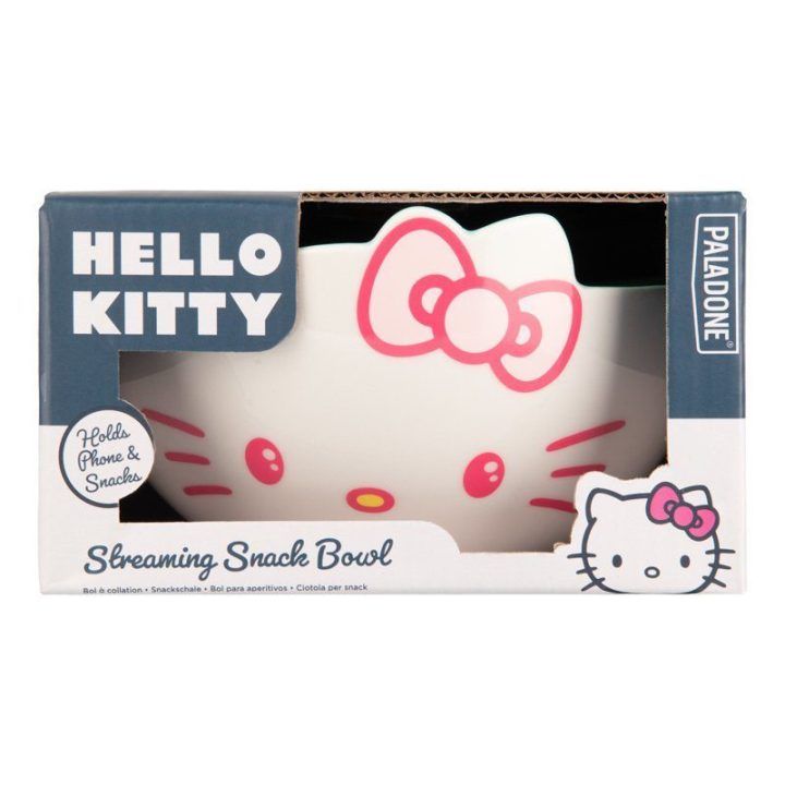 Užkandžių dubenėlis su telefono laikikliu ir Hello Kitty motyvu Paladone, 16 × 16 × 9 cm