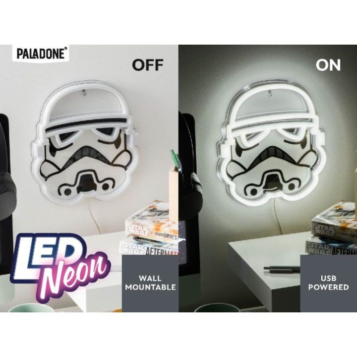 Neoninis LED sieninis šviestuvas su Stormtrooper personažu Paladone