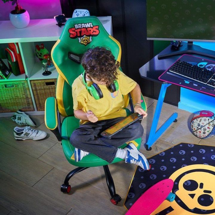 Vaikiška žaidimų kėdė su Brawl Stars Leon motyvu Subsonic