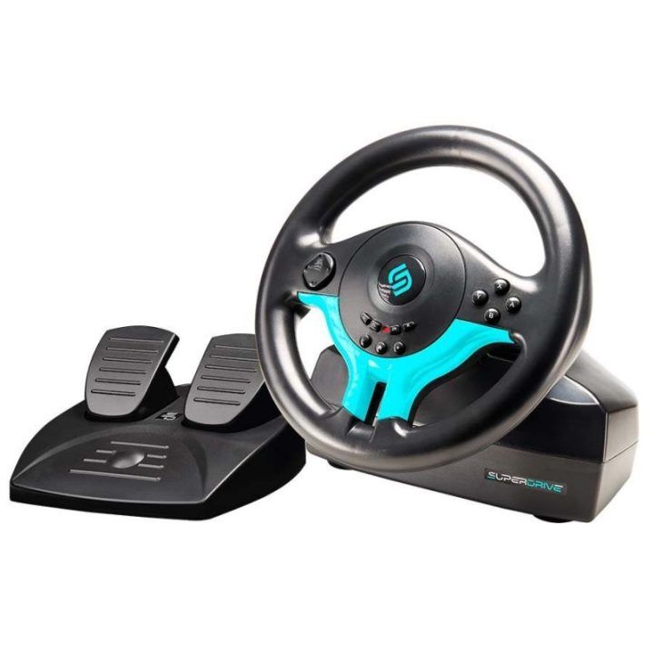 Žaidimų vairas PS4/PS3/Xbox One/PC/Switch Subsonic Superdrive SV 250-S, mėlynas
