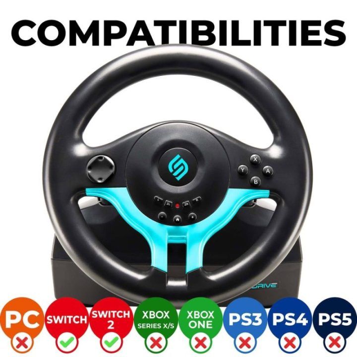 Žaidimų vairas PS4/PS3/Xbox One/PC/Switch Subsonic Superdrive SV 250-S, mėlynas