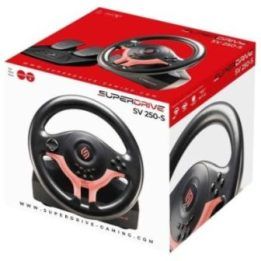 Žaidimų vairo ir pedalų komplektas PS4/PS3/XBOX ONE/PC/SWITCH Subsonic Superdrive SV 250-S, raudonas