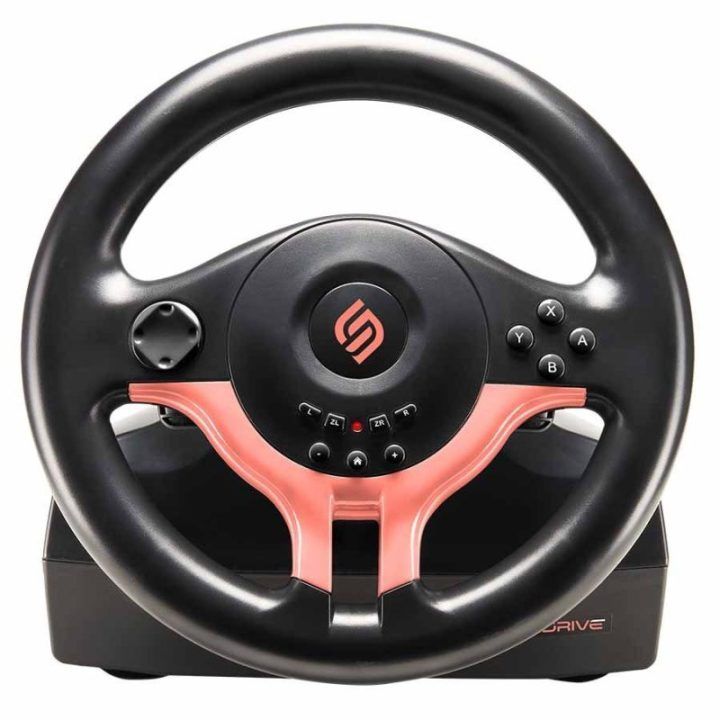 Žaidimų vairo ir pedalų komplektas PS4/PS3/XBOX ONE/PC/SWITCH Subsonic Superdrive SV 250-S, raudonas