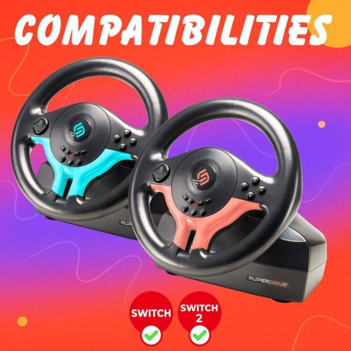 Žaidimų vairo ir pedalų komplektas PS4/PS3/XBOX ONE/PC/SWITCH Subsonic Superdrive SV 250-S, raudonas