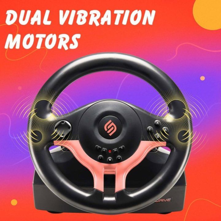 Žaidimų vairo ir pedalų komplektas PS4/PS3/XBOX ONE/PC/SWITCH Subsonic Superdrive SV 250-S, raudonas